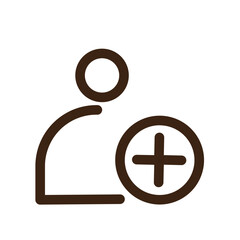 Obraz premium add friend media social tools outline icon