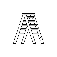 Ladder icon in line style icon, isolated on white background