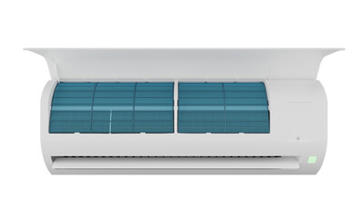 open air conditioner indoor unit for service transparent background 3d