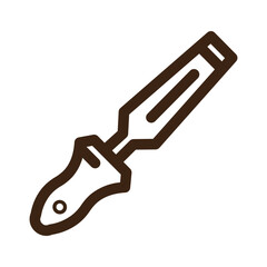 chisel construction sharp tools wood outline icon