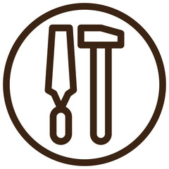 sculpting tools work outline icon
