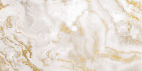 Naklejka na ściany i meble white marble vitrified tile design with golden veins, stone texture background polished slab counter top