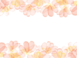 水彩風のかわいい花のフレーム背景