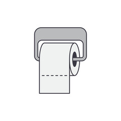 Toilet paper holder icon in color, isolated on white background 