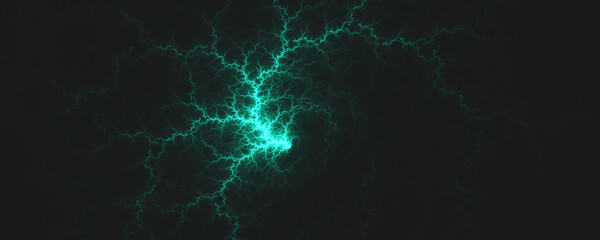 black background with green lightning flash