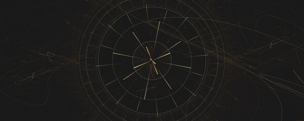 clock shape lines and circles abstract background