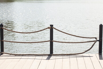 Obraz premium River pier on a summer day