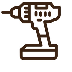 cordless drill screwdriver tool outline icon