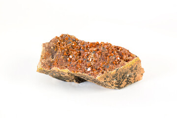 Geological natural minerals Vanadinite. Photo of natural stones. Vanadium