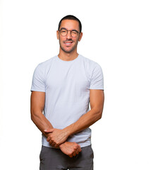 Fototapeta premium Friendly young man winking an eye