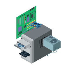 System block and its components, illustration, vector