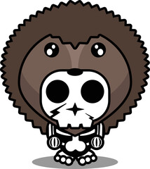 vector illustration of mascot costume cartoon character animal man hadgehog cute skull