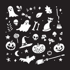 Happy Halloween illustration on black background