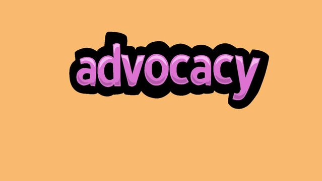Orange screen animation video written ADVOCACY