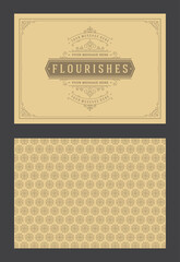 Vintage ornament greeting card calligraphic ornate swirls and vignettes frame design vector template