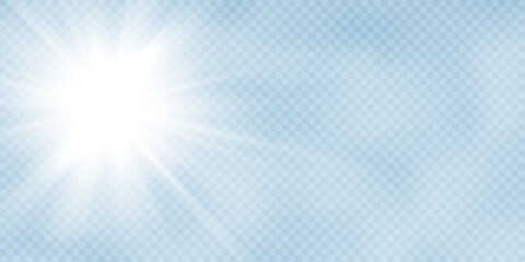 White flashes of light and glare. Laser beams of light. Beautiful light flashes. Glowing stripes on a transparent background.