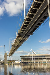 The Royal Victoria Dock Bridge is a signature high-level footbridge crossing the Royal Victoria...