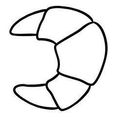 hand drawn croissant icon