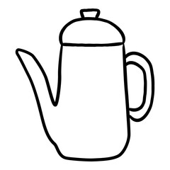 hand drawn coffee pot icon