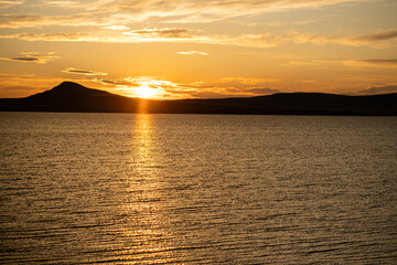 beautiful sunset over the lake, lake Bele