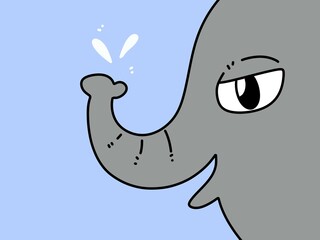 cute elephant cartoon on blue background