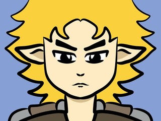 cute man cartoon on blue background