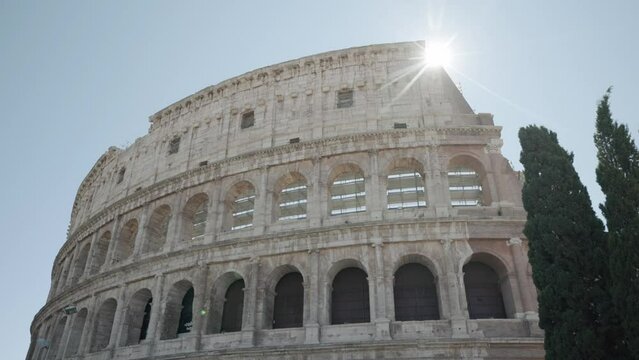 View Of Colosseum In Rome, Italy During Summer - wide