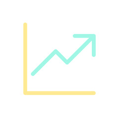 Growth flat color ui icon. Business analytics. Progress forecast. Improvement and development. Simple filled element for mobile app. Colorful solid pictogram. Vector isolated RGB illustration