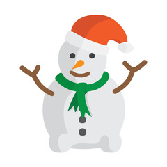 Christmas snowman hand drawn doodle element vector illustration.
