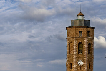 The Tour du Leughenaer is an octagonal tower with a lighthouse lantern in Dunkirk, France - obrazy, fototapety, plakaty