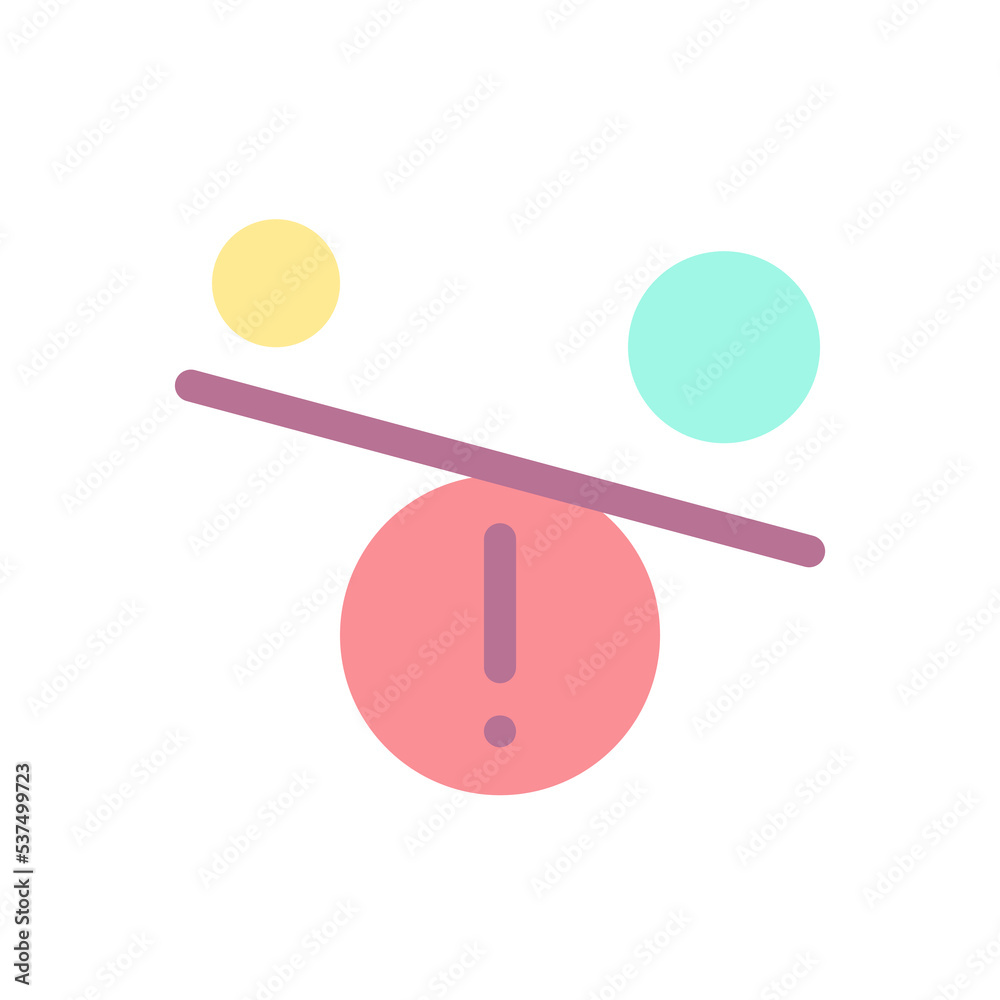 Poster imbalance flat color ui icon. contrasting objects. discrimination and inequality. comparison. simple