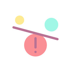 Imbalance flat color ui icon. Contrasting objects. Discrimination and inequality. Comparison. Simple filled element for mobile app. Colorful solid pictogram. Vector isolated RGB illustration