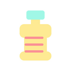 Fitness bottle flat color ui icon. Healthy and active lifestyle. Gym hydration. Drinking water. Simple filled element for mobile app. Colorful solid pictogram. Vector isolated RGB illustration