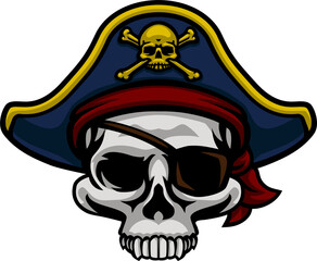 Pirate Hat Skull and Crossbones Cartoon