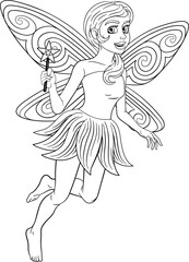 Fototapeta na wymiar Fairy Cartoon Illustration