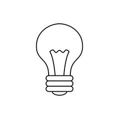 bulb icon in line style icon, isolated on white background