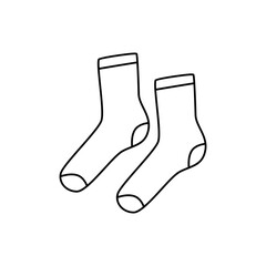  Socks icon in line style icon, isolated on white background