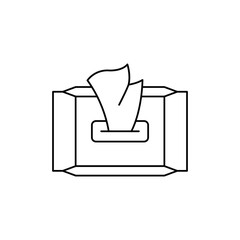 Wet wipes icon in line style icon, isolated on white background
