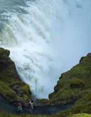 Panoramic view on Gullfoss waterfall (Iceland)