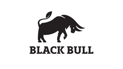 Minimalist Black Bull Modern Creative Monogram Logo Design template