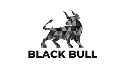 Modern Black Bull Creative Minimalist Monogram Logo Design template