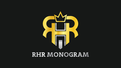 Luxury RHR Monogram Logo Design Template
