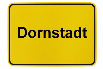 Illustration eines Ortsschildes der Gemeinde Dornstadt in Baden-Württemberg - obrazy, fototapety, plakaty