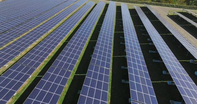 Aerial View Industrial Solar Farm