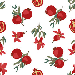Pattern pomegranate fruit. Background cosmetics