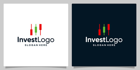 Trading financial vector logo. candlestick trading. trading stock symbol. market chart sign logo graphic design vector illustration. Symbol, icon, creative