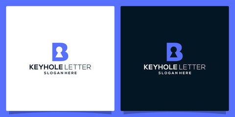Initial Letter B logo with Keyhole logo. Protection logo graphic design vector illustration. Symbol, icon, creative © Crelaba_Std