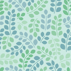 green branches seamless pattern