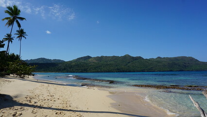 the beautiful Playa Rincon in the province of the Samana Peninsula in the Dominican Republic in the month of January 2022