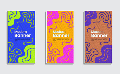 Vertical Banner Design - Available in Abstract Modern Lines and Color Options.